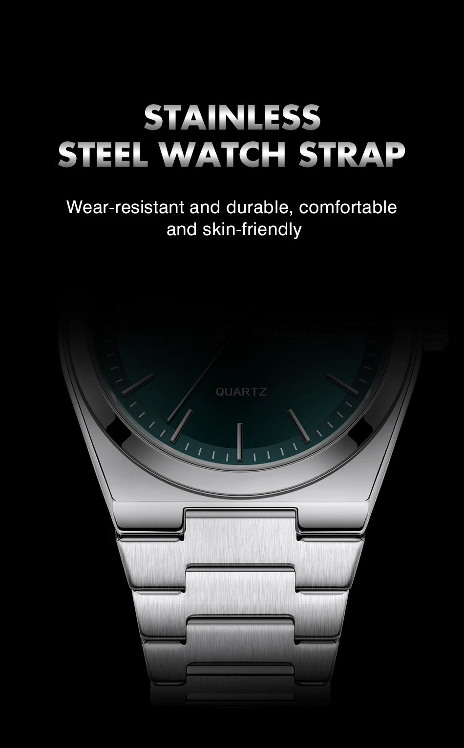 Men Quartz Watch Stainless Steel Luminous Chronograph Watch