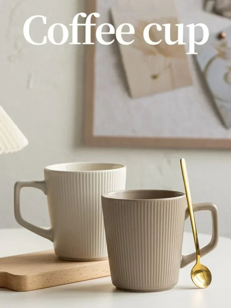Ceramic Coffee Cup 500ML Matte Embossed Office Mug