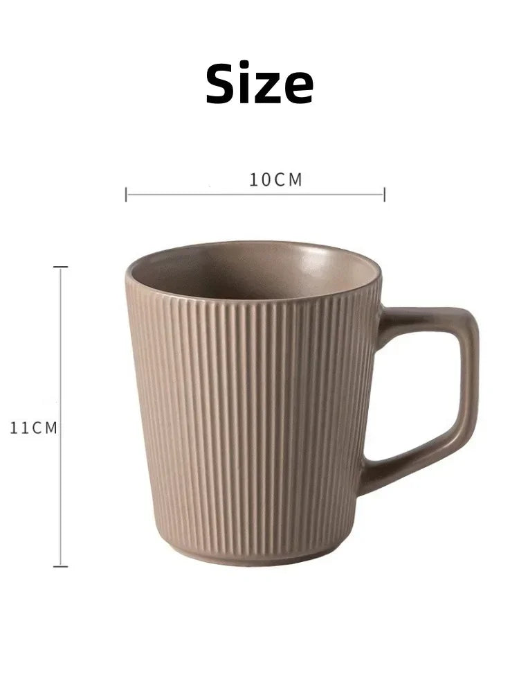 Ceramic Coffee Cup 500ML Matte Embossed Office Mug