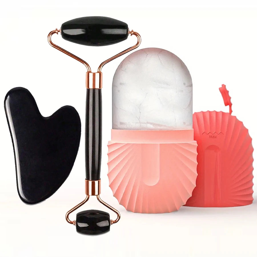 Ice Face Roller Facial Roller GuaSha Face Tool Set