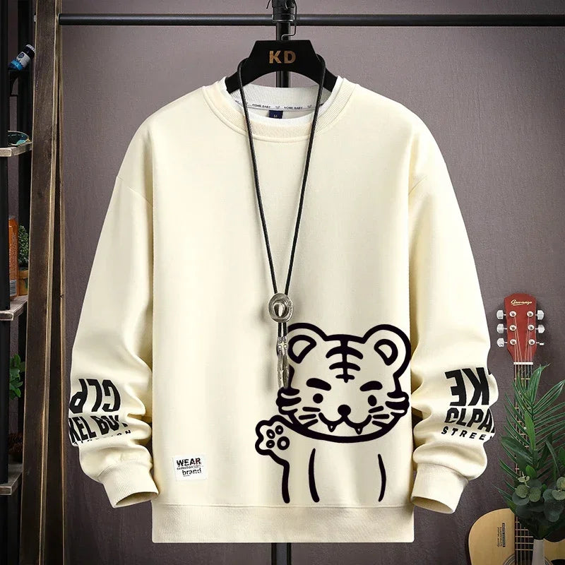 Tiger Printed Sweatshirt Japan Cartoon Harajuku Top