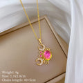 Crab Pendant Necklace 316L Stainless Steel Colorful Chain
