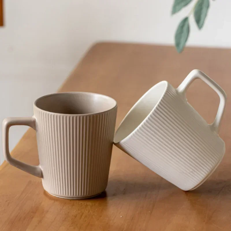 Ceramic Coffee Cup 500ML Matte Embossed Office Mug