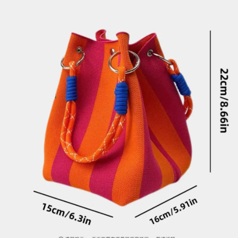 Multicolor Handbag Retro Large Capacity Tote Bag