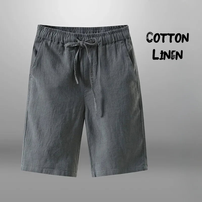 Men Casual Shorts Cotton Linen Beach and Gym Shorts