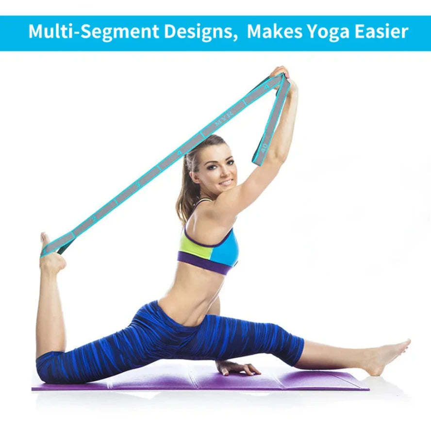Elastic Yoga Stretching Strap with Loops for Ballet, Yoga and Pilates