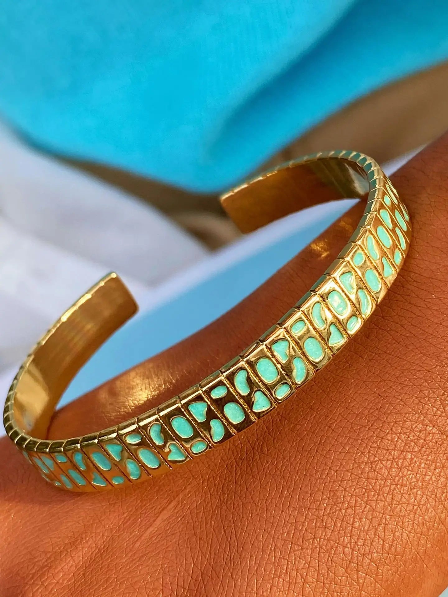 Cloisonne Bracelet Vintage Colorful Flower Bangle Jewelry