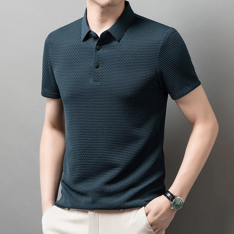 Men Polo Shirt Short Sleeve Business Casual Summer Top
