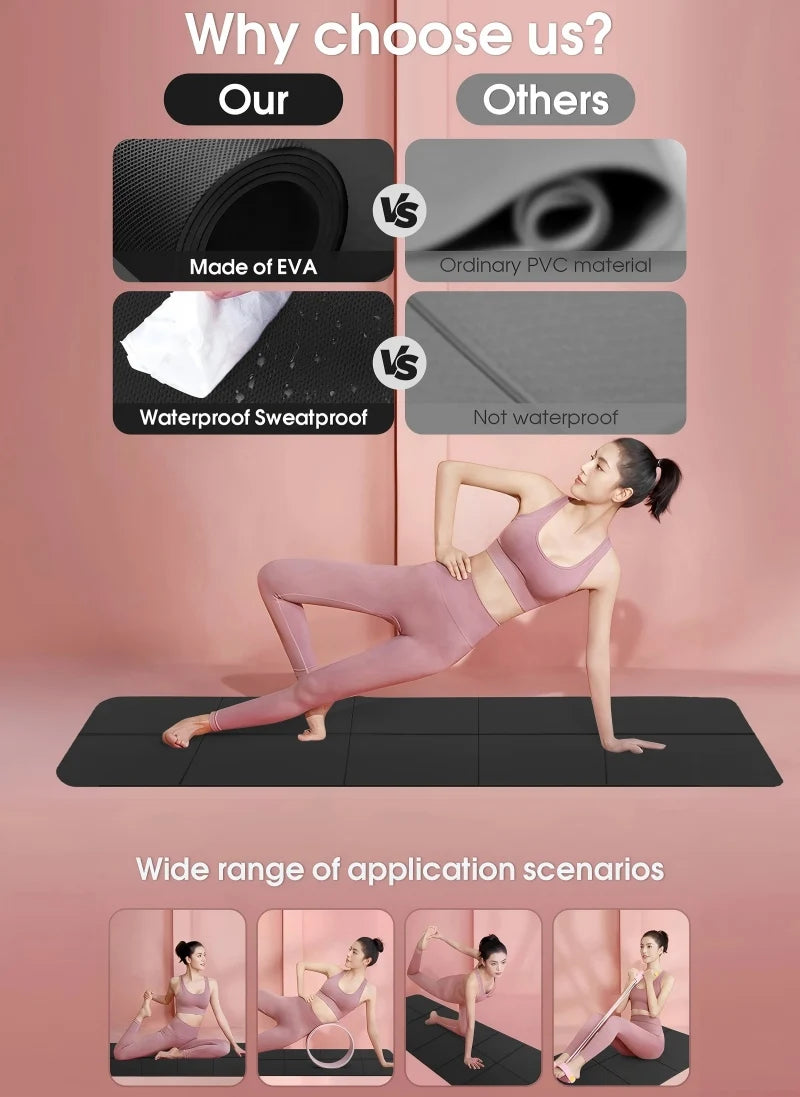 Yoga Mat Anti-skid Sports Fitness EVA Comfort Foam 4MM Thick Yoga Mat for Exercise Yoga and Pilates Gymnastics Mat - Smart Living Store