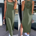 Sleeveless Summer Dress Hollow Slit Casual Dress for Women