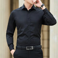 Men Long Sleeve Shirt Plus Size Business Casual White Shirt