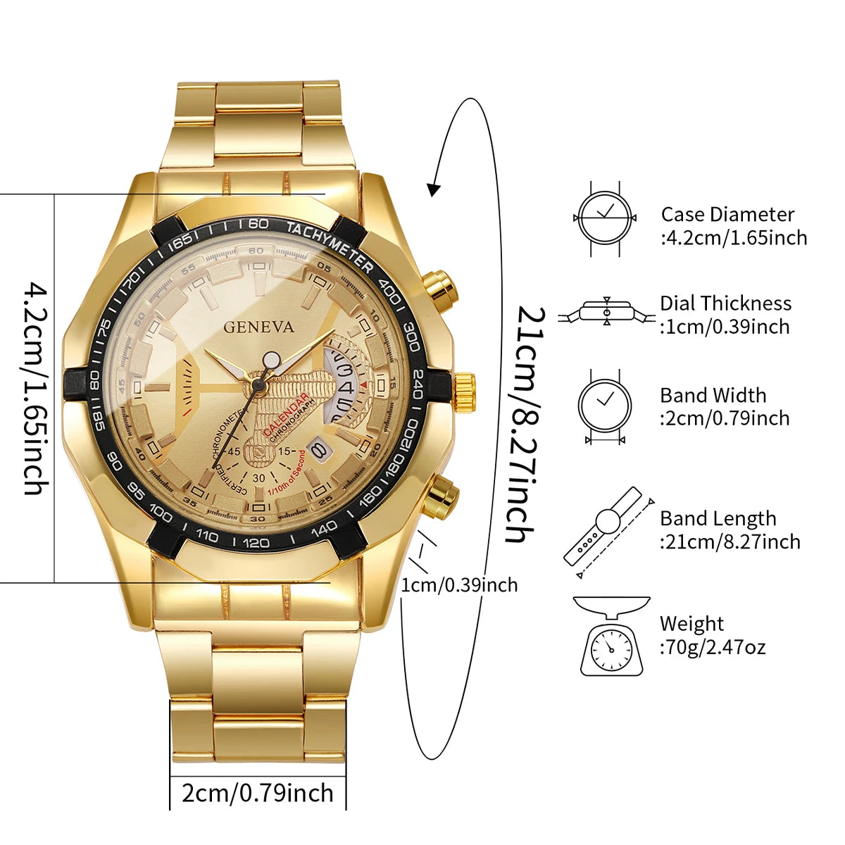 Men Business Watch Large Dial Calendar Quartz Watch