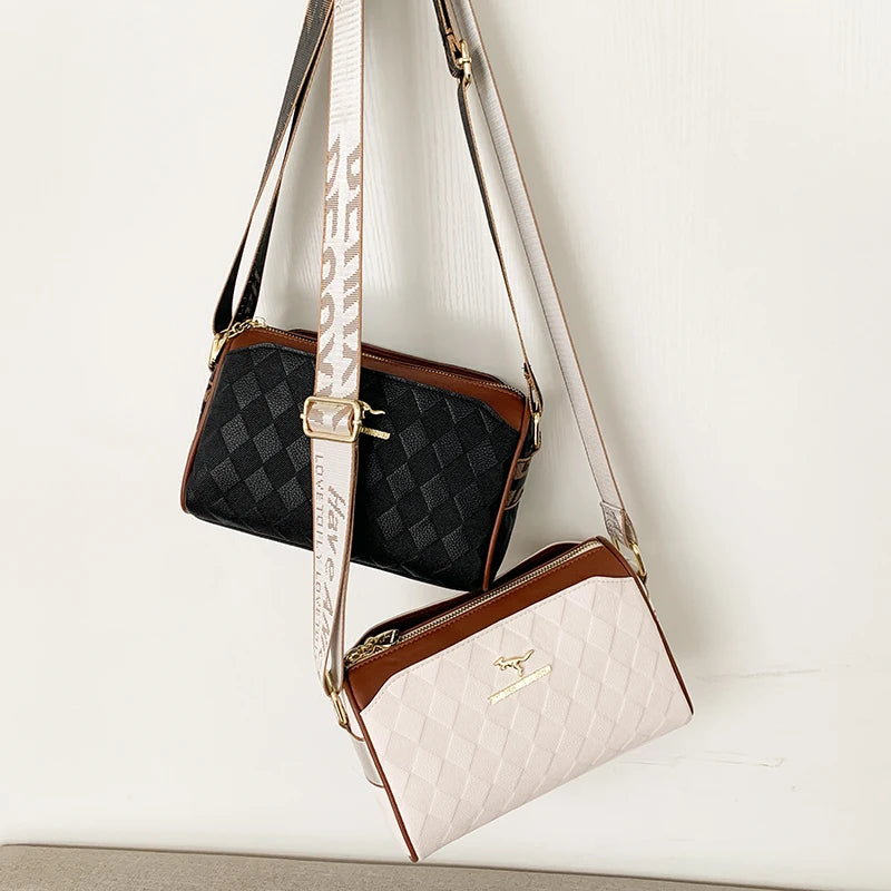 Women Messenger Bag Designer Checkered Crossbody Shoulder Bag
