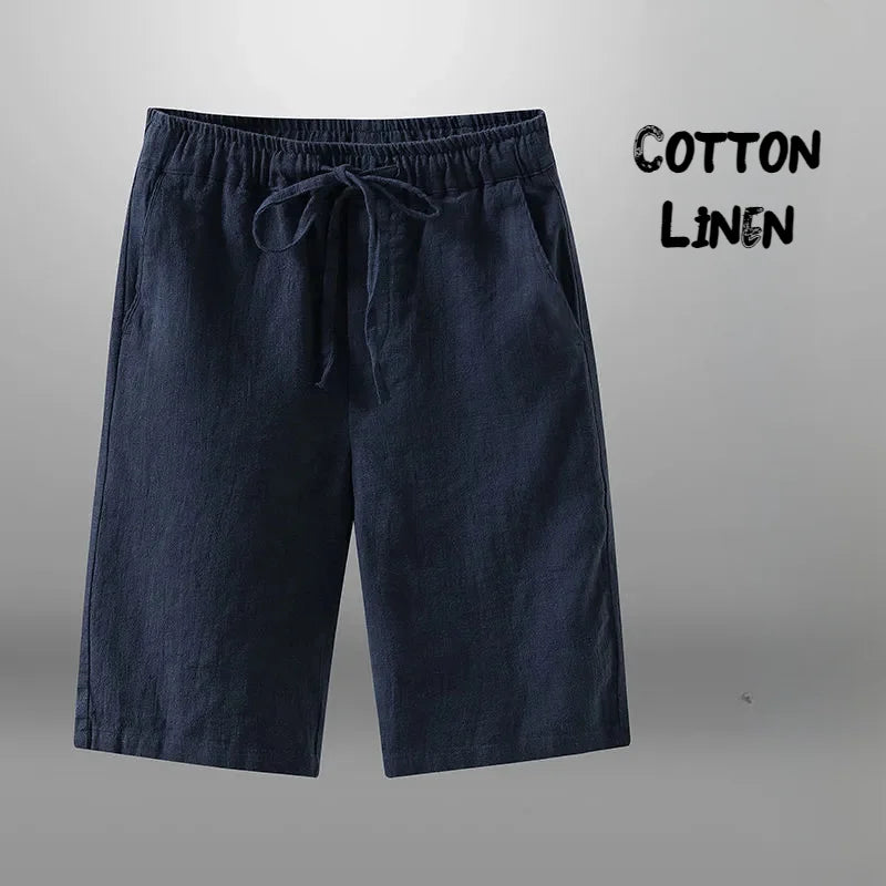 Men Casual Shorts Cotton Linen Beach and Gym Shorts