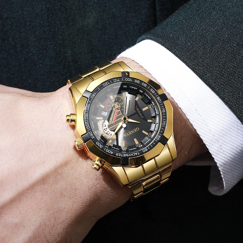 Men Business Watch Large Dial Calendar Quartz Watch