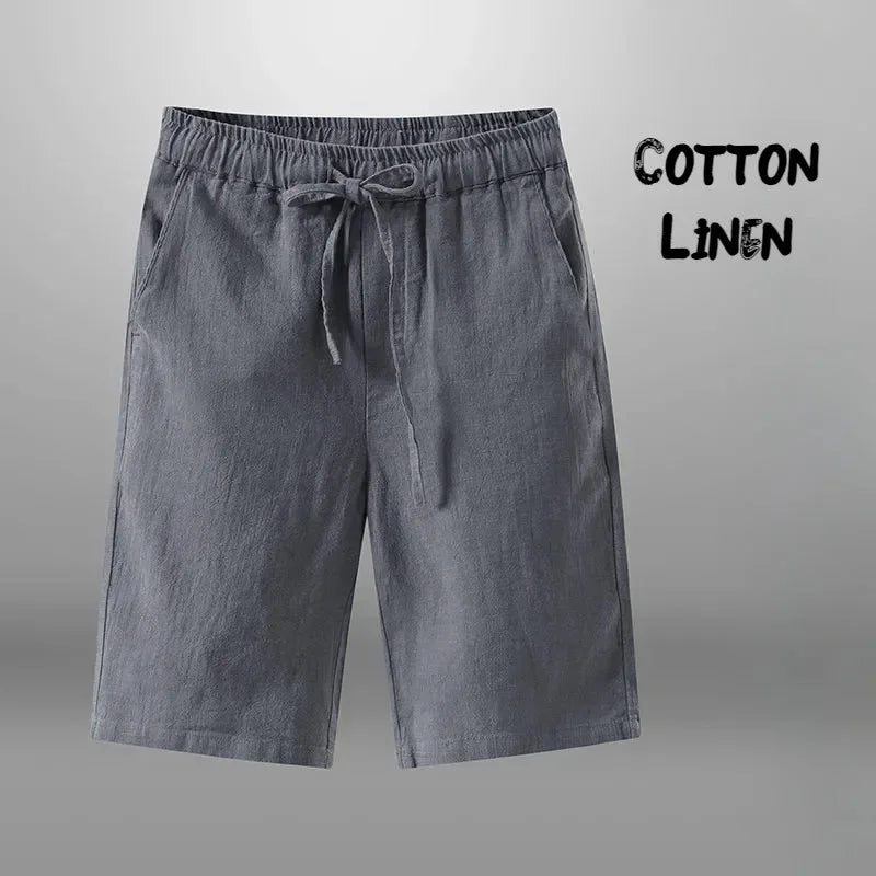 Men Casual Shorts Cotton Linen Beach and Gym Shorts