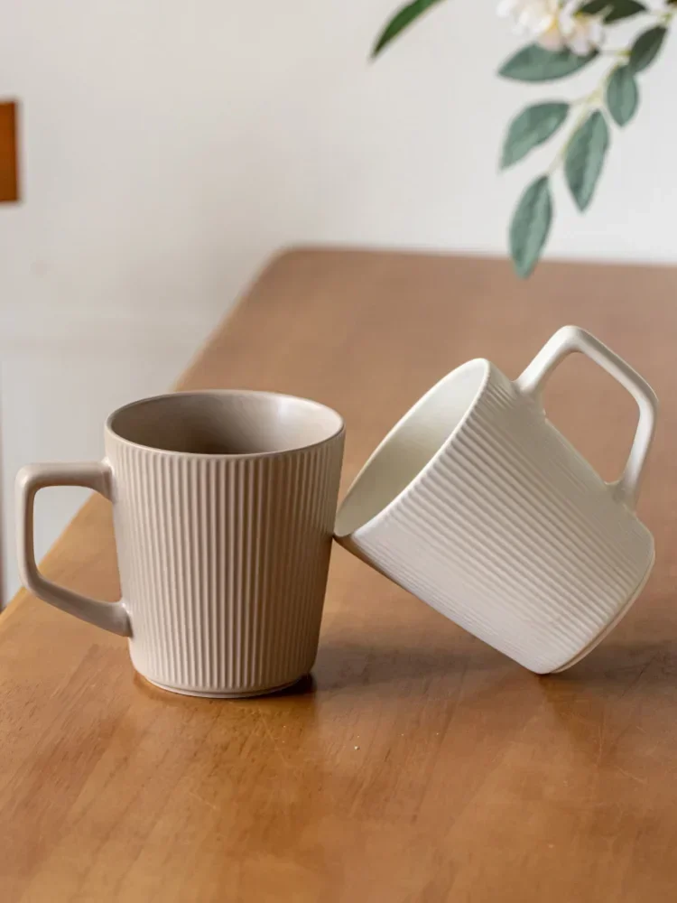 Ceramic Coffee Cup 500ML Matte Embossed Office Mug