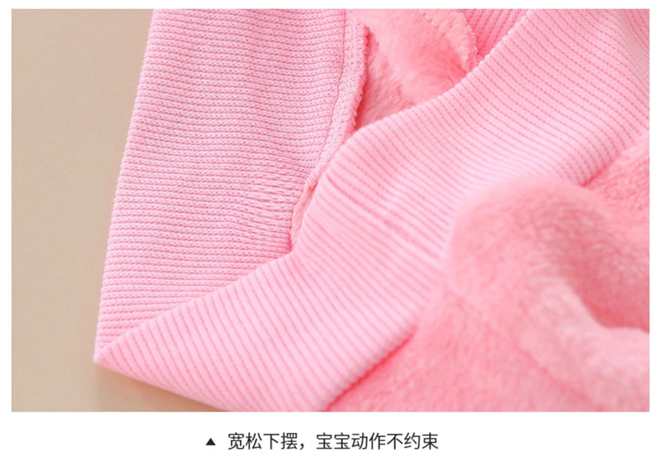 Kids Flannel Pajamas 2Pcs Warm Coral Fleece Sleepwear