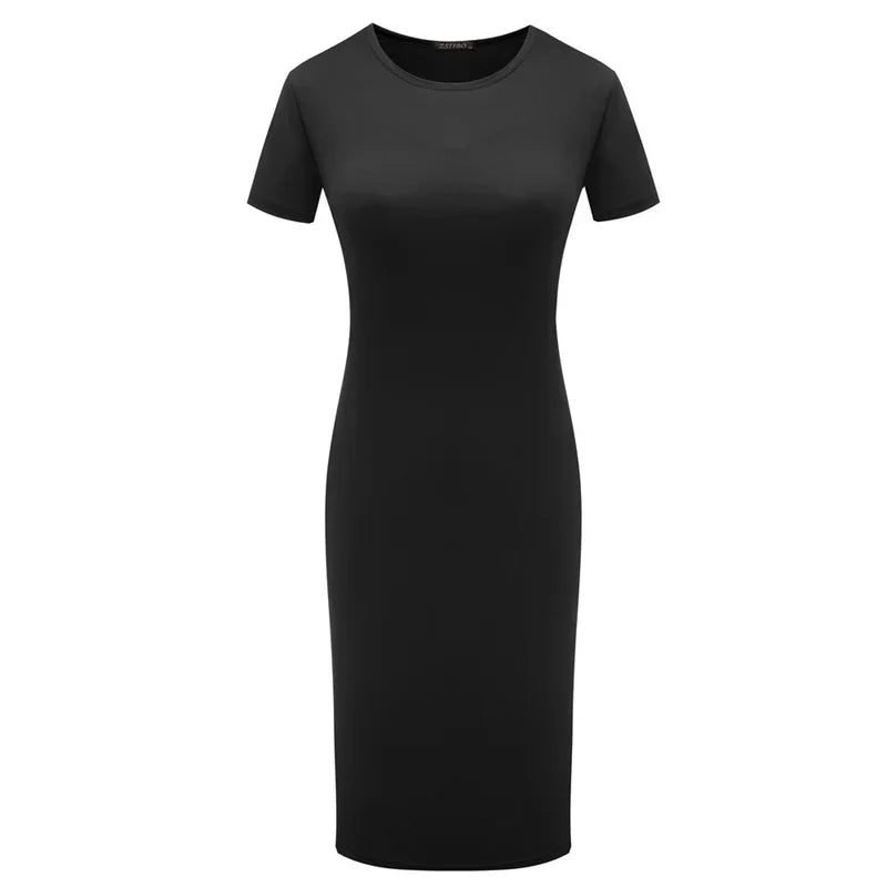 Bodycon Sheath Dress Shiny Short Sleeve Summer Dress