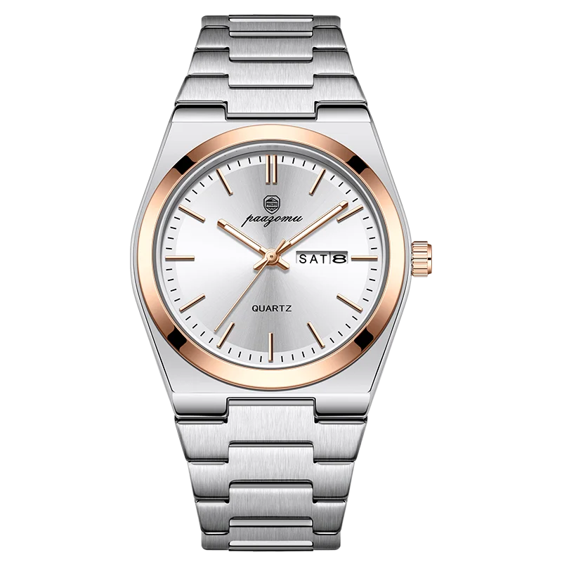 Men Quartz Watch Stainless Steel Luminous Chronograph Watch