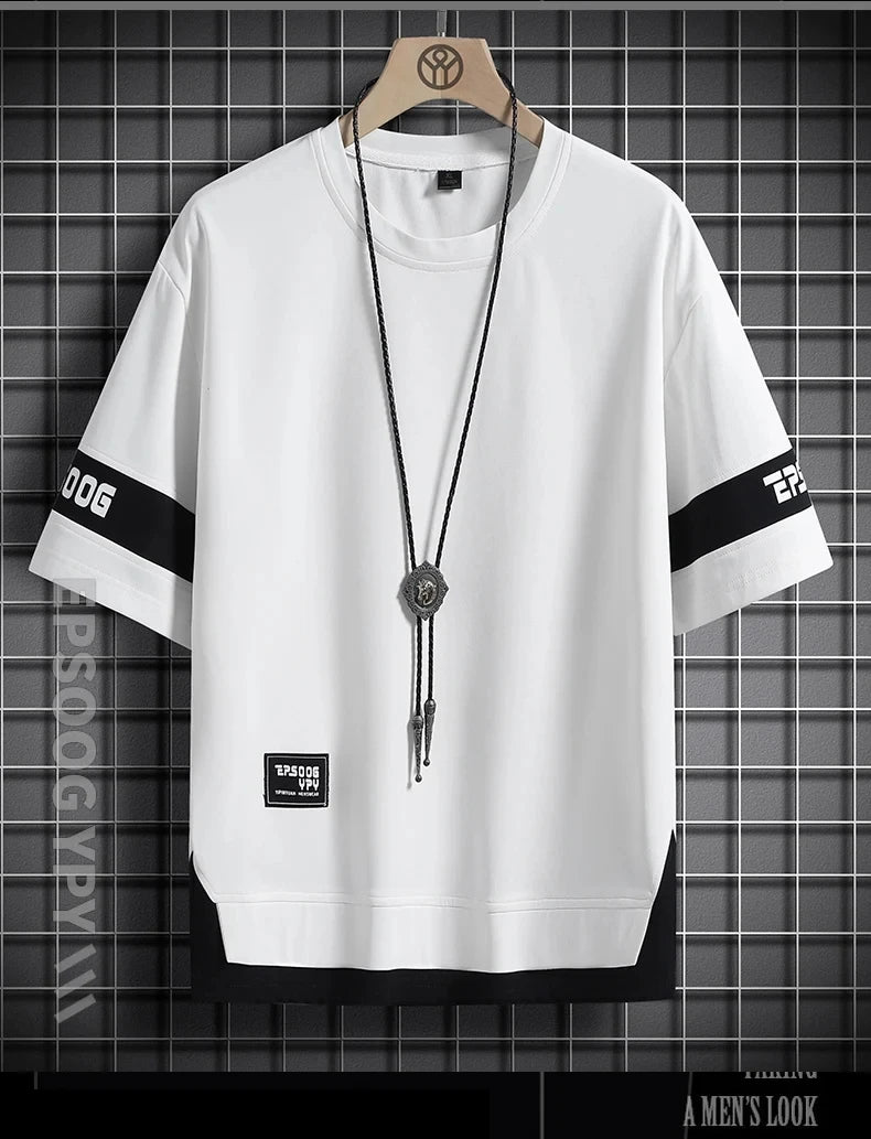 Men Streetwear T-Shirt Hip Hop Loose Summer Tee