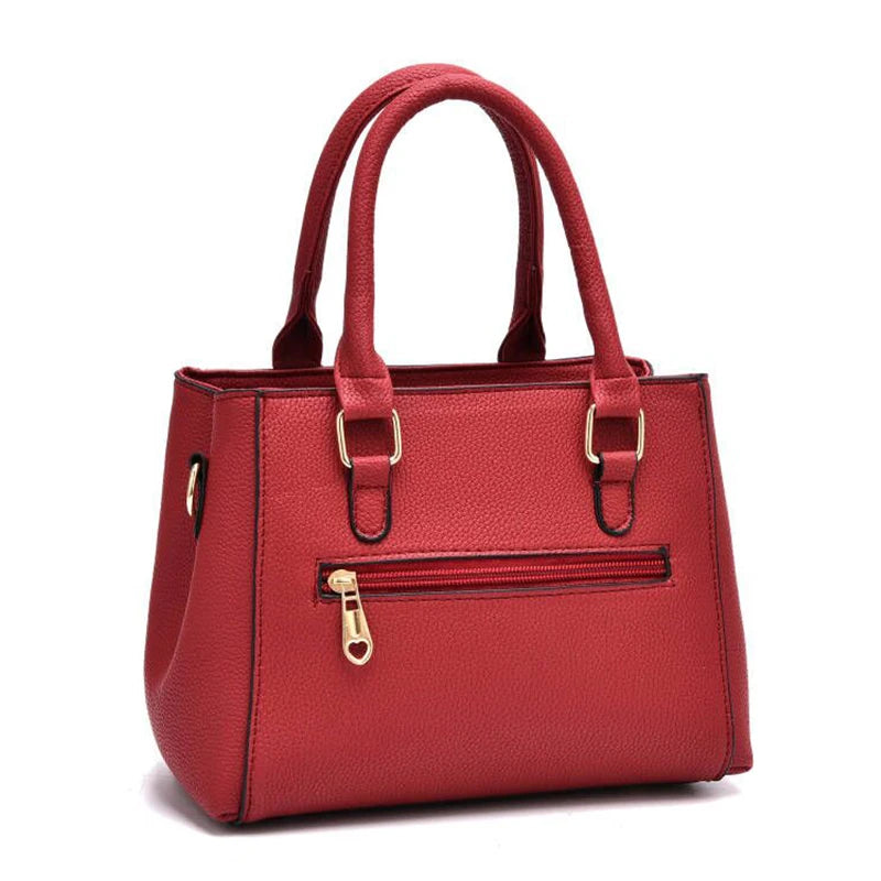 Women Shoulder Bag with Beading Pendant and Embossed Design