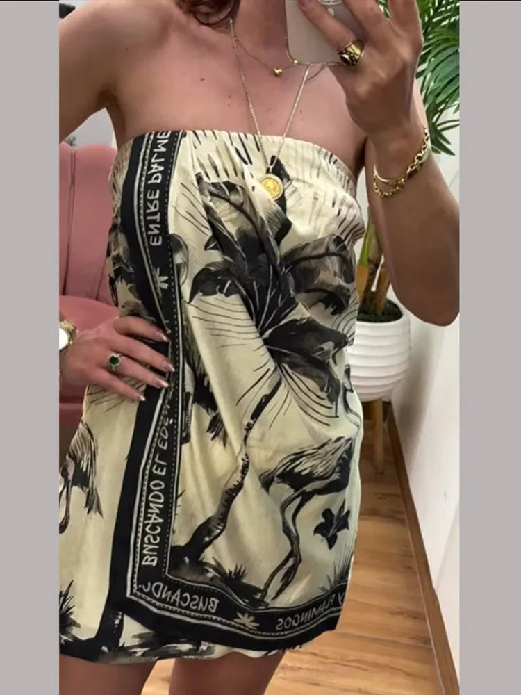 Floral Maxi Dress Oversize V-Neck Beach Dress for Women
