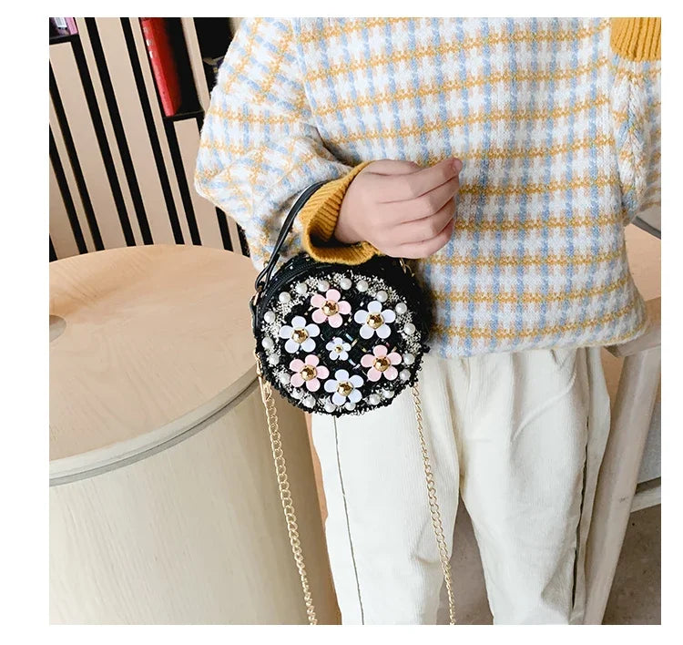 Kids Crossbody Bag Flower Messenger Shoulder Bag for Girls