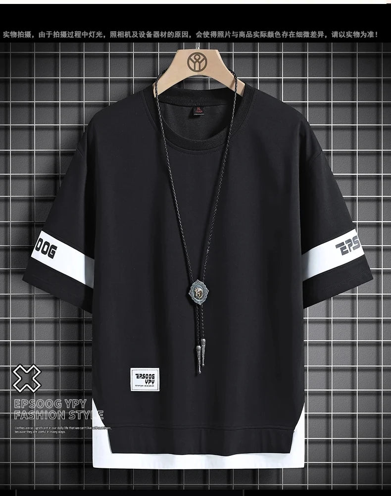 Men Streetwear T-Shirt Hip Hop Loose Summer Tee
