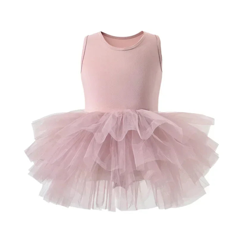 Girls Tutu Dress Lace Ballet Pettiskirt Sleeveless Dress