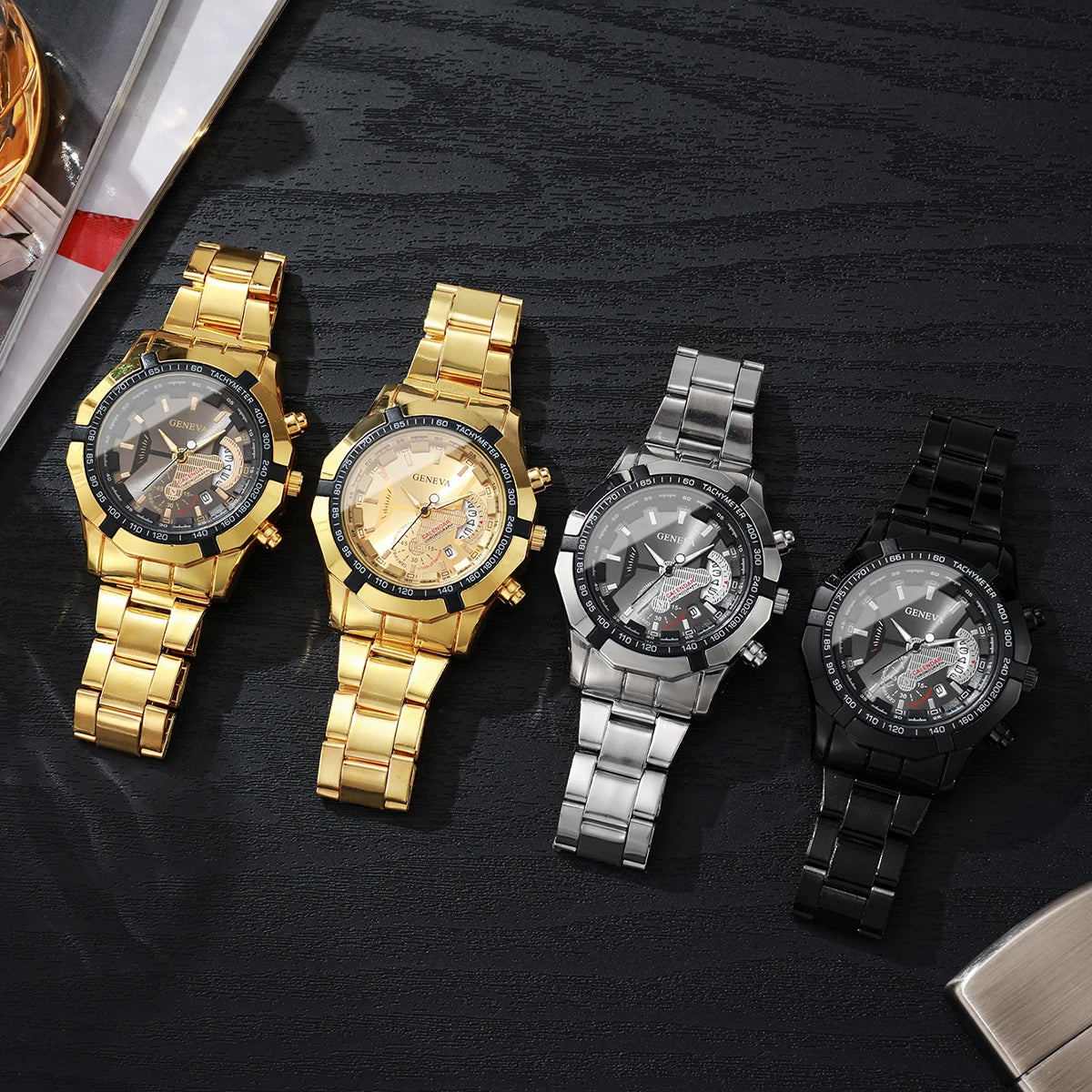 Men Business Watch Large Dial Calendar Quartz Watch