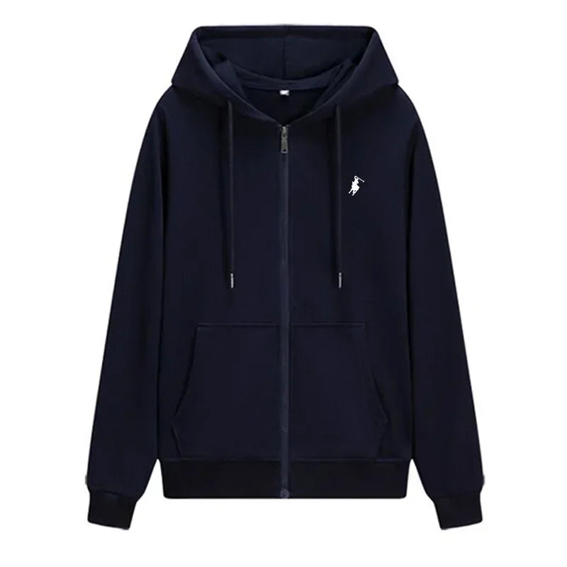Men Knit Hoodie Casual Zipper Sweatshirt Sportswear