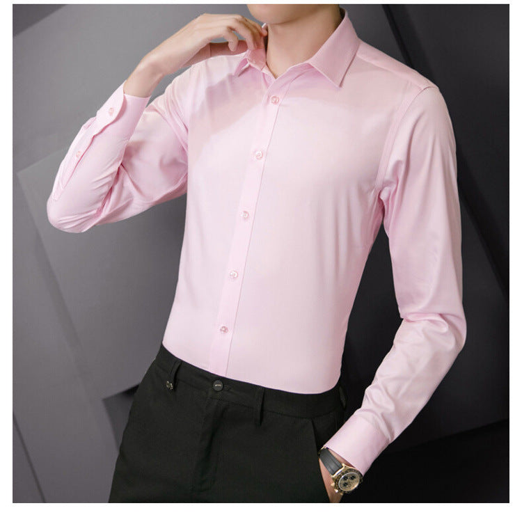 Men Long Sleeve Shirt Plus Size Business Casual White Shirt