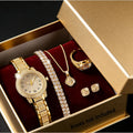 Women Gold Watch Luxury Quartz Diamond Bracelet Watch