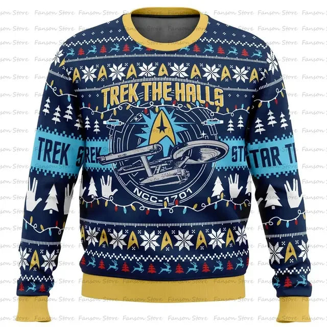 Christmas Sweater Hoodie Captain Picard Star Trek Pullover