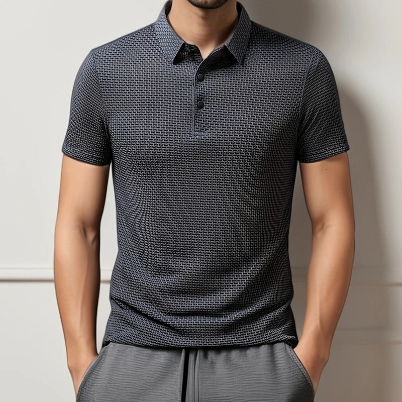 Men Polo Shirt Short Sleeve Business Casual Summer Top