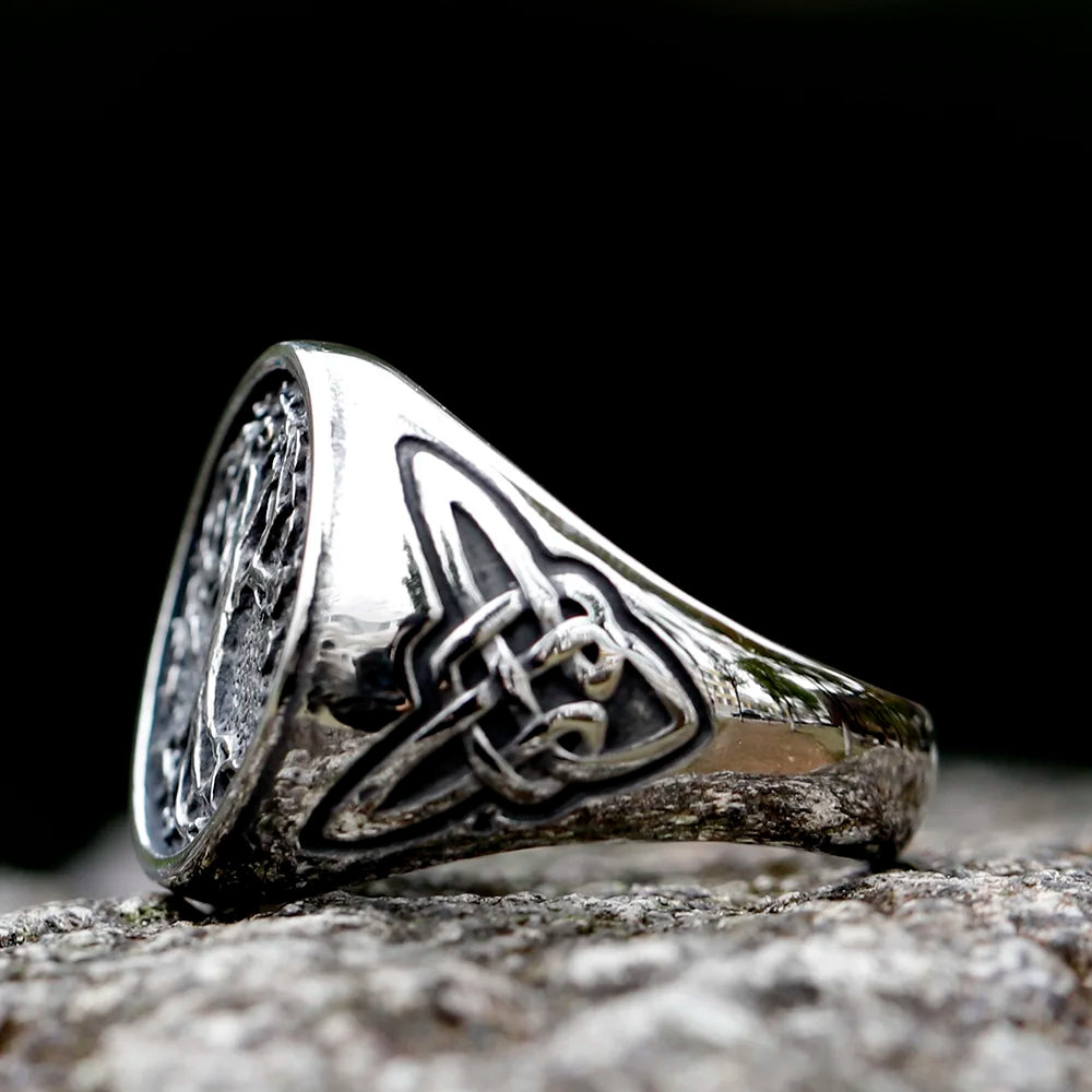 Viking Rune Ring Nordic Life Tree Stainless Steel Ring
