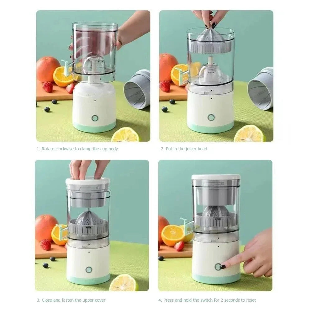 Portable Electric Juicer Wireless USB Rechargeable Citrus Squeezer