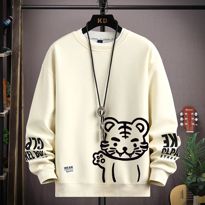 Tiger Printed Sweatshirt Japan Cartoon Harajuku Top