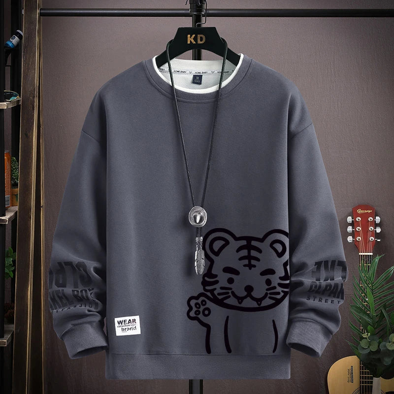 Tiger Printed Sweatshirt Japan Cartoon Harajuku Top
