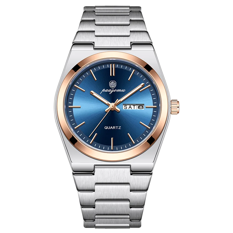 Men Quartz Watch Stainless Steel Luminous Chronograph Watch