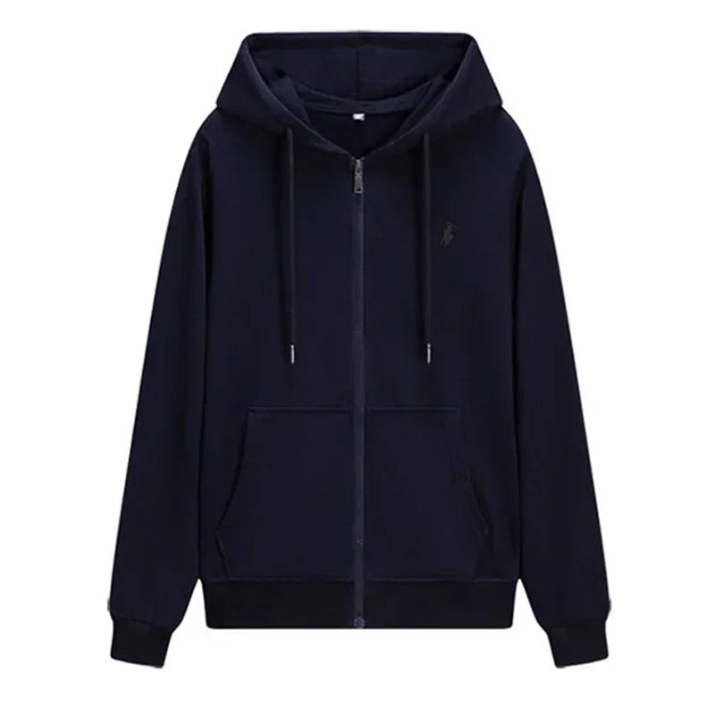 Men Knit Hoodie Casual Zipper Sweatshirt Sportswear