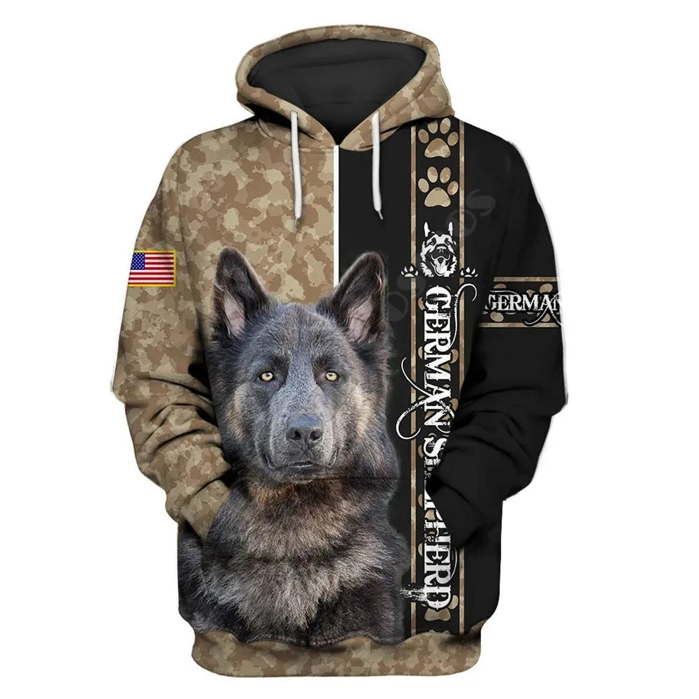 German Shepherd Hoodie 3D Printed Dog Pullover