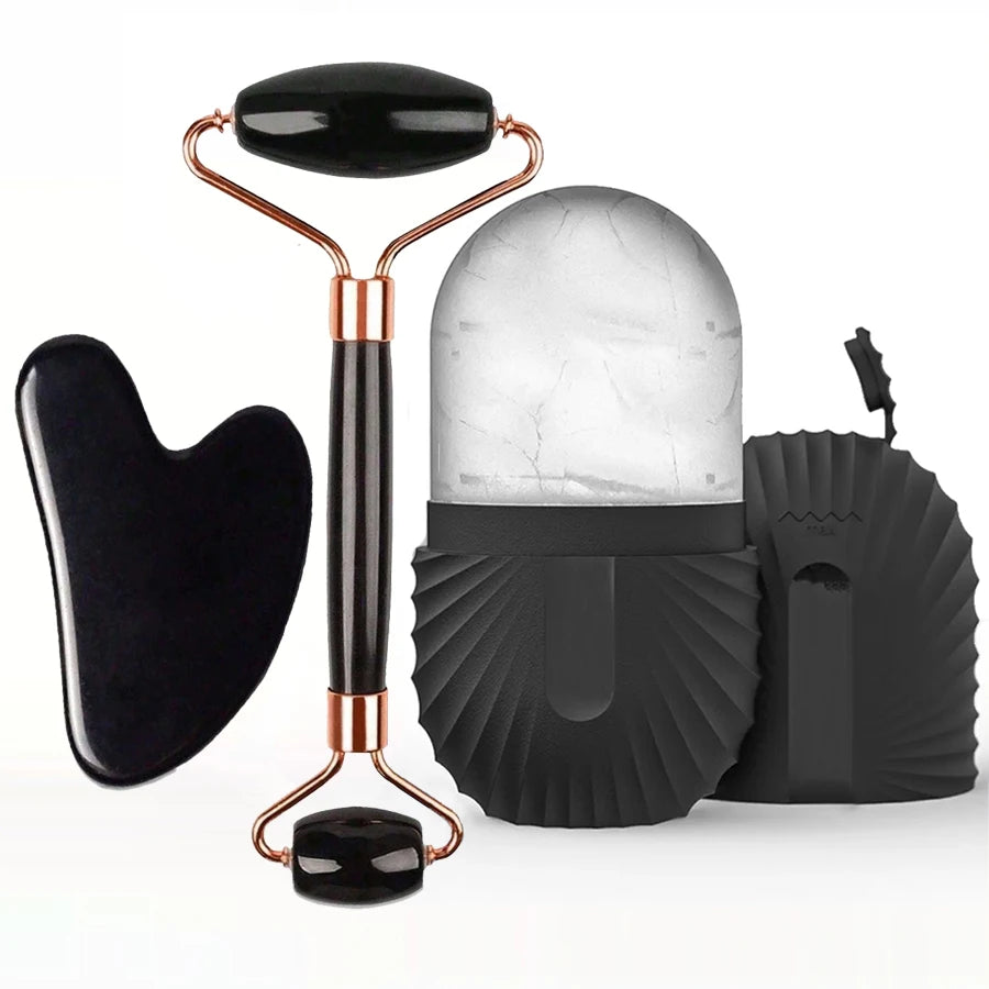Ice Face Roller Facial Roller GuaSha Face Tool Set