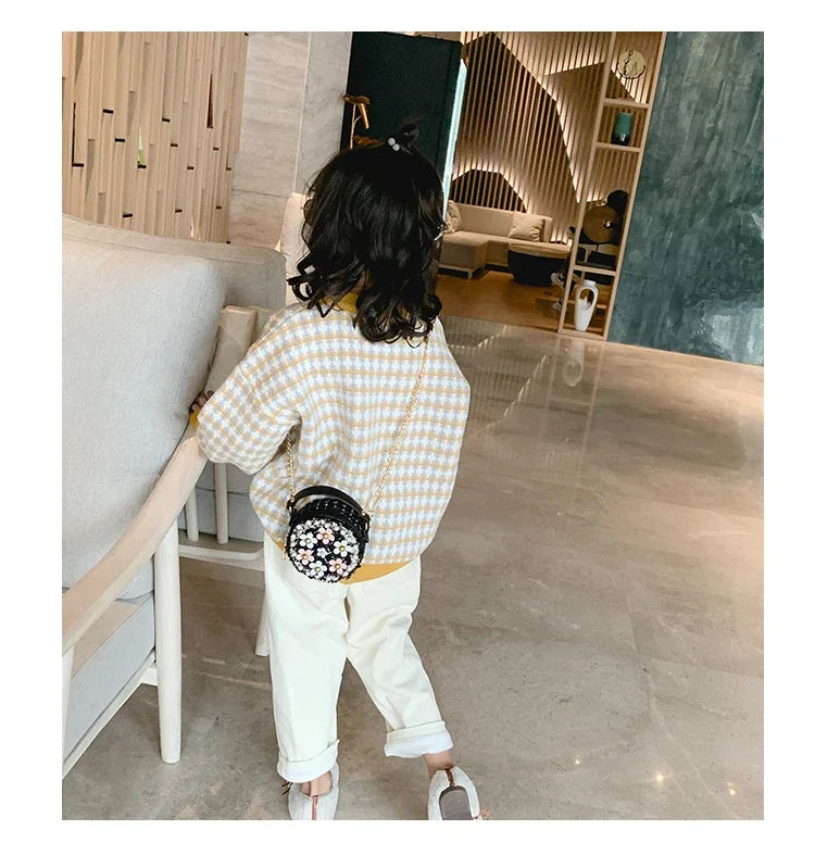 Kids Crossbody Bag Flower Messenger Shoulder Bag for Girls