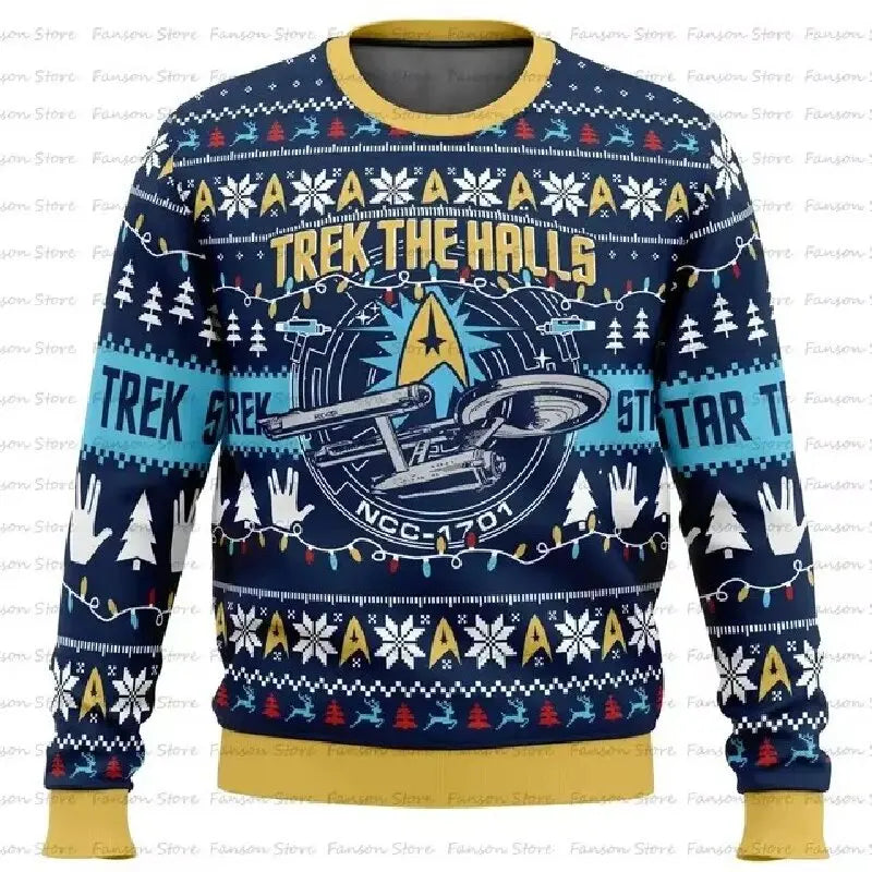 Christmas Sweater Hoodie Captain Picard Star Trek Pullover