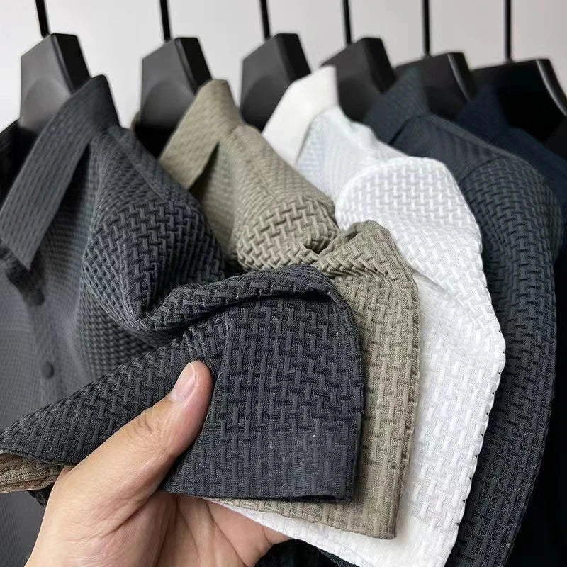 Men Polo Shirt Short Sleeve Business Casual Summer Top