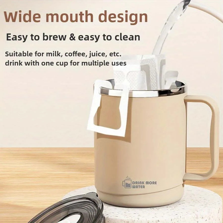 Stainless Steel Mug with Lid Large Capacity Coffee Cup
