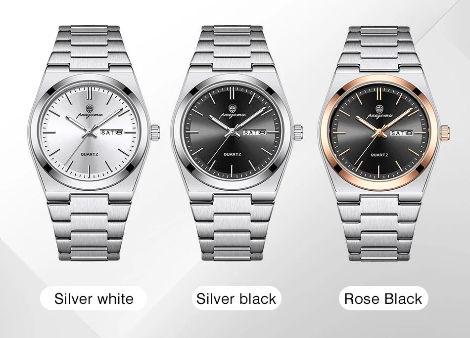 Men Quartz Watch Stainless Steel Luminous Chronograph Watch