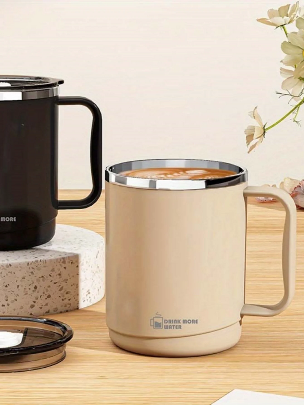 Stainless Steel Mug with Lid Large Capacity Coffee Cup